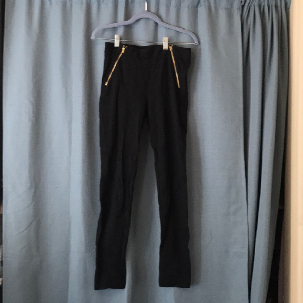 INC Stretch Dress pants with gold zipper detail